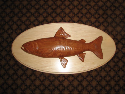 Trophy Cutthroat Trout Wood Carving